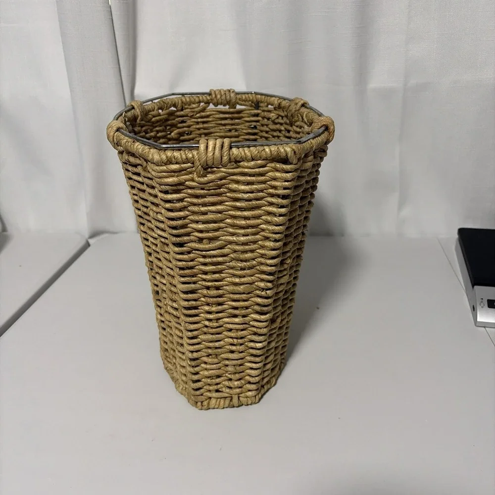 Wicker Multi Use Basket Sturdy Metal Frame